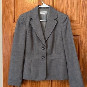 Gray Kasper Suit Jacket/Blazer Size 8